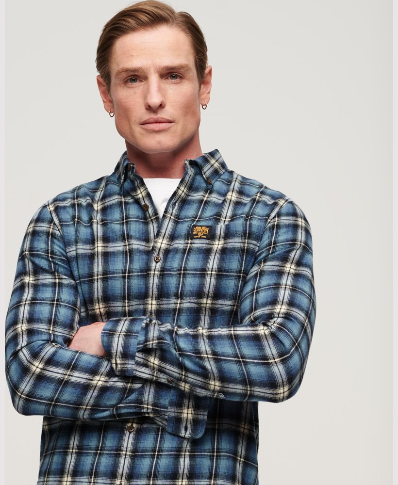 Men's - Organic Cotton Lumberjack Check Shirt in Blue | Superdry UK