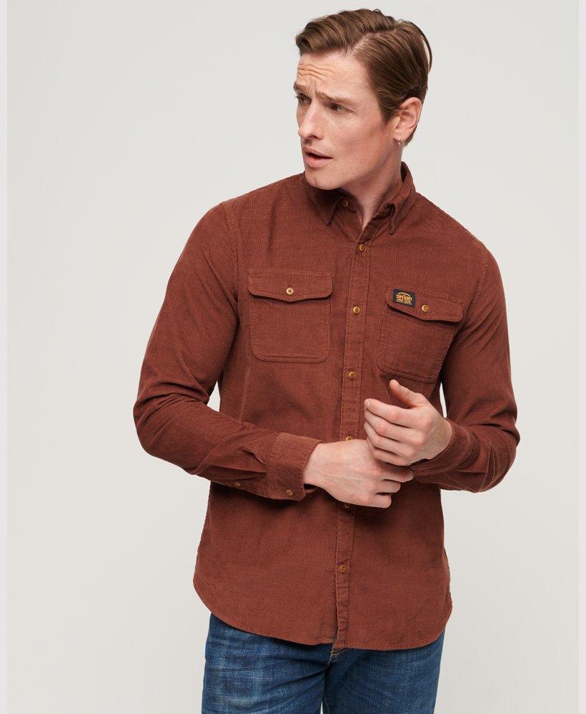 Chemise Homme Velours Côtelé Vintage - Boutons-pression, 2 Poches Poitrine, Coupe Droite - Style Bûcheron Décontracté