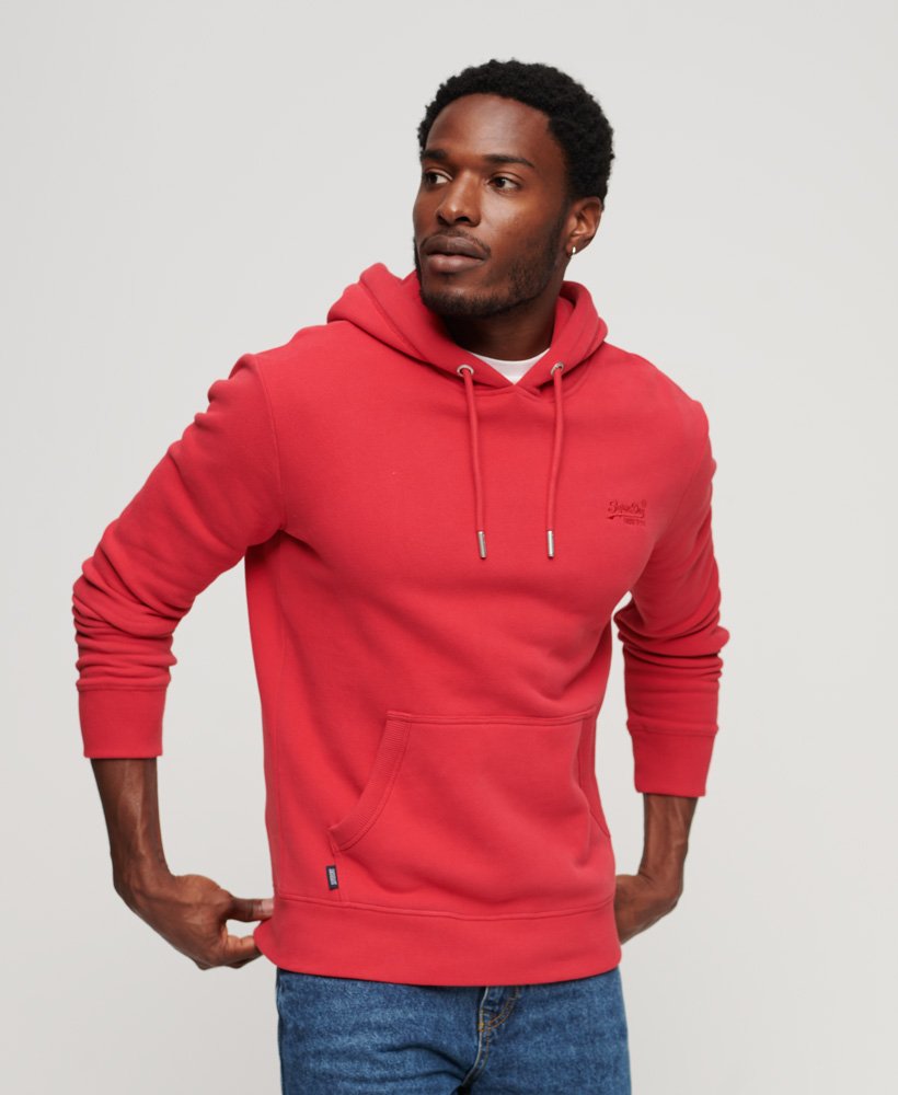 Mens - Essential Logo Hoodie in Rouge Red | Superdry UK