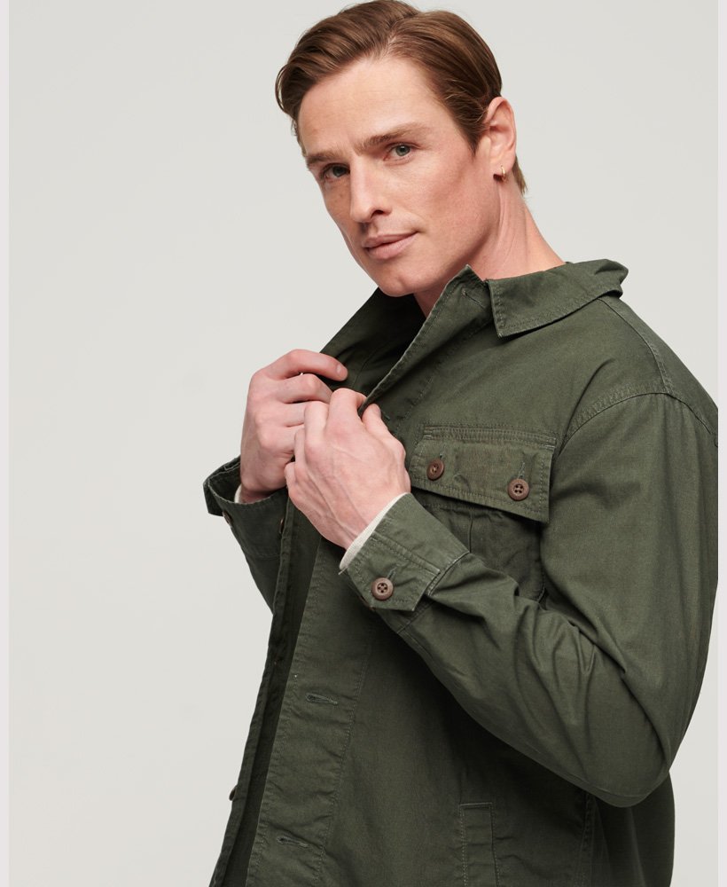 Men's Military Overshirt Jacket in Surplus Goods Olive | Superdry CA-EN