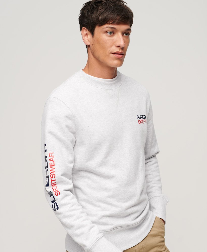 Mens - Sportswear Logo Loose Crew Sweatshirt in Cadet Grey Marl ...
