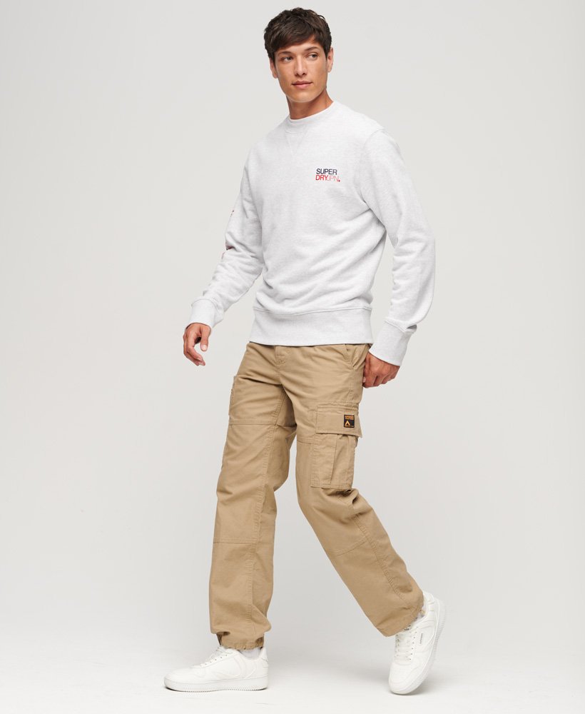 Mens - Sportswear Logo Loose Crew Sweatshirt in Cadet Grey Marl ...