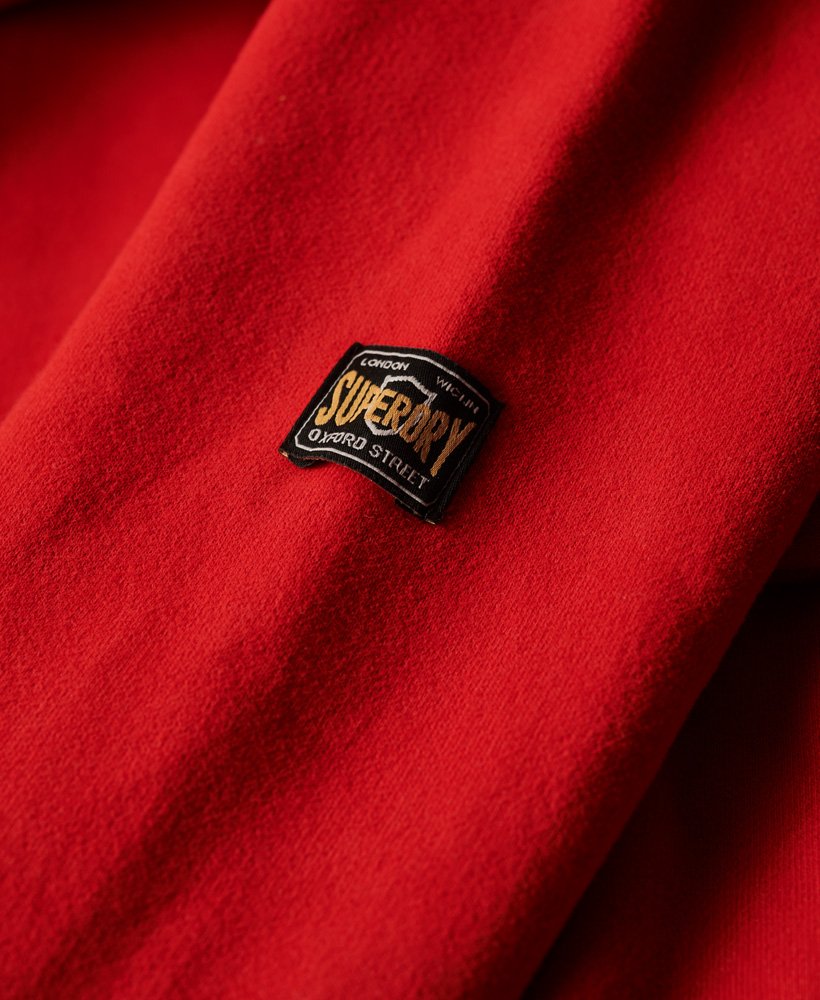 Mens - Embossed Vintage Logo Hoodie in Risk Red | Superdry UK