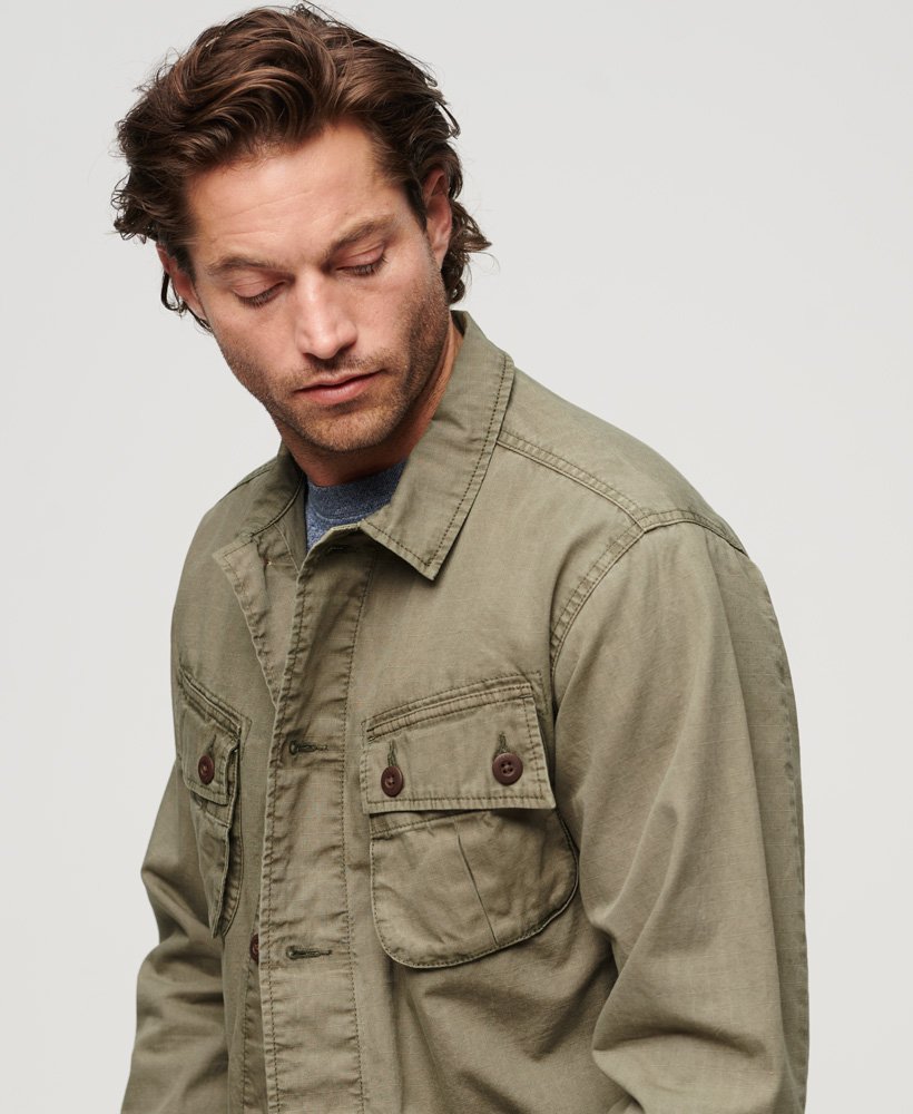 Men's - Military Overshirt Jacket in Green | Superdry IE