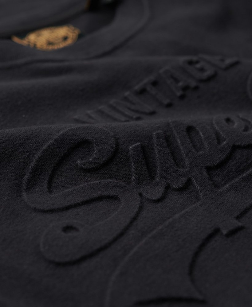 Men\'s Embossed Vintage Logo T-Shirt in Jet Black | Superdry US