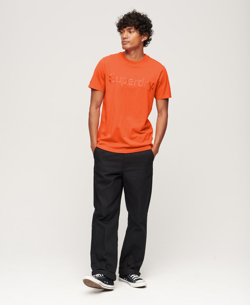 Mens - Tonal Embroidered Logo T-Shirt in Flare Orange | Superdry UK