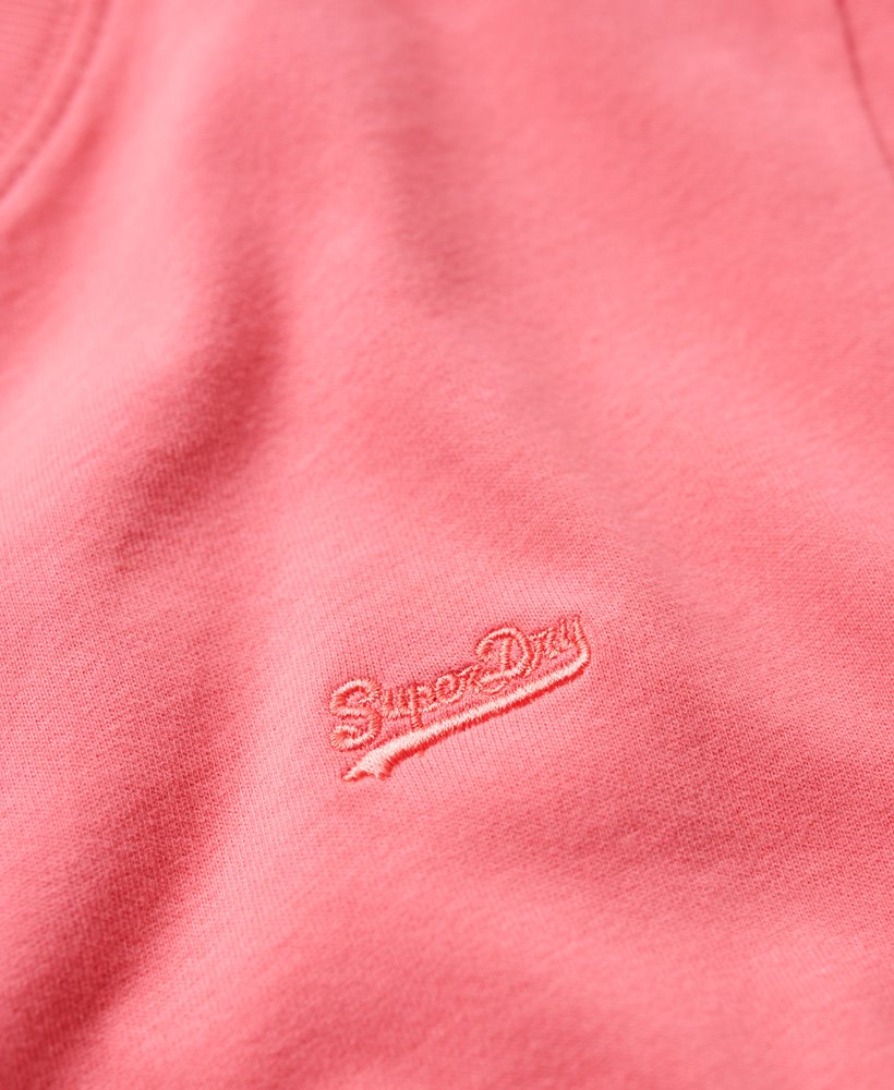 Organic Women\'s T-Shirt Embroidered Logo Superdry in Pink | Camping US Vintage Cotton