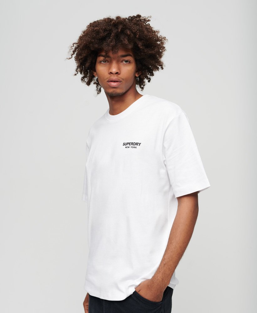 Mens - Luxury Sport Loose T-Shirt in Brilliant White | Superdry UK