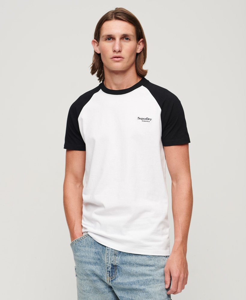 Herren Essential Baseball-T-Shirt aus Bio-Baumwolle mit Logo Optik/schwarz  | Superdry CH-DE