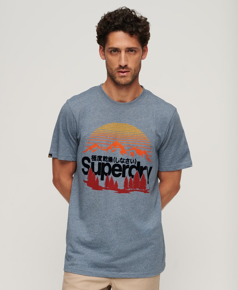 Men's Core Logo Great Outdoors T-Shirt in Creek Blue Grit Grindle ...