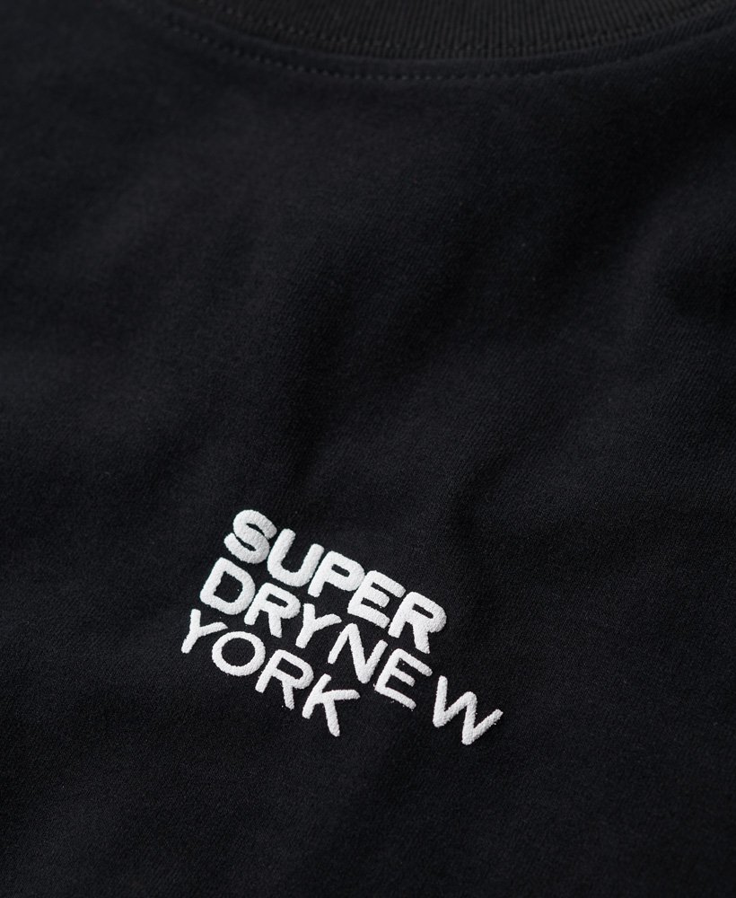 Womens - Sport Luxe Logo Fitted Cropped T-Shirt in Black | Superdry UK