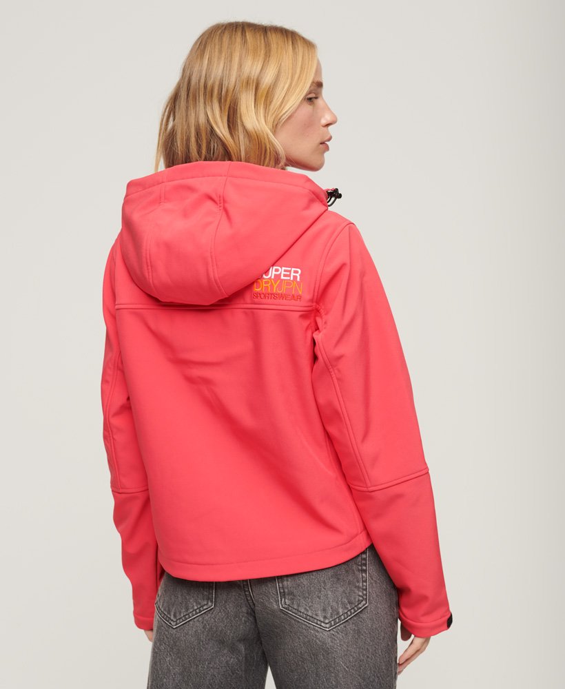 Womens CODE Trekker Hooded Softshell Jacket in Pink Superdry UK