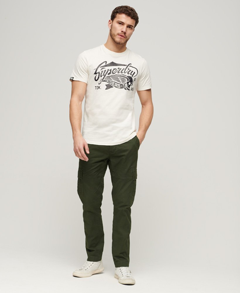 Mens - Blackout Rock Graphic T-Shirt in Cream | Superdry UK