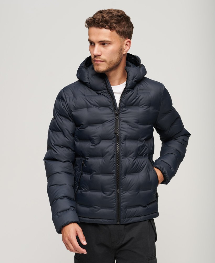 Men's - Short Quilted Puffer Jacket in Eclipse Navy | Superdry UK
