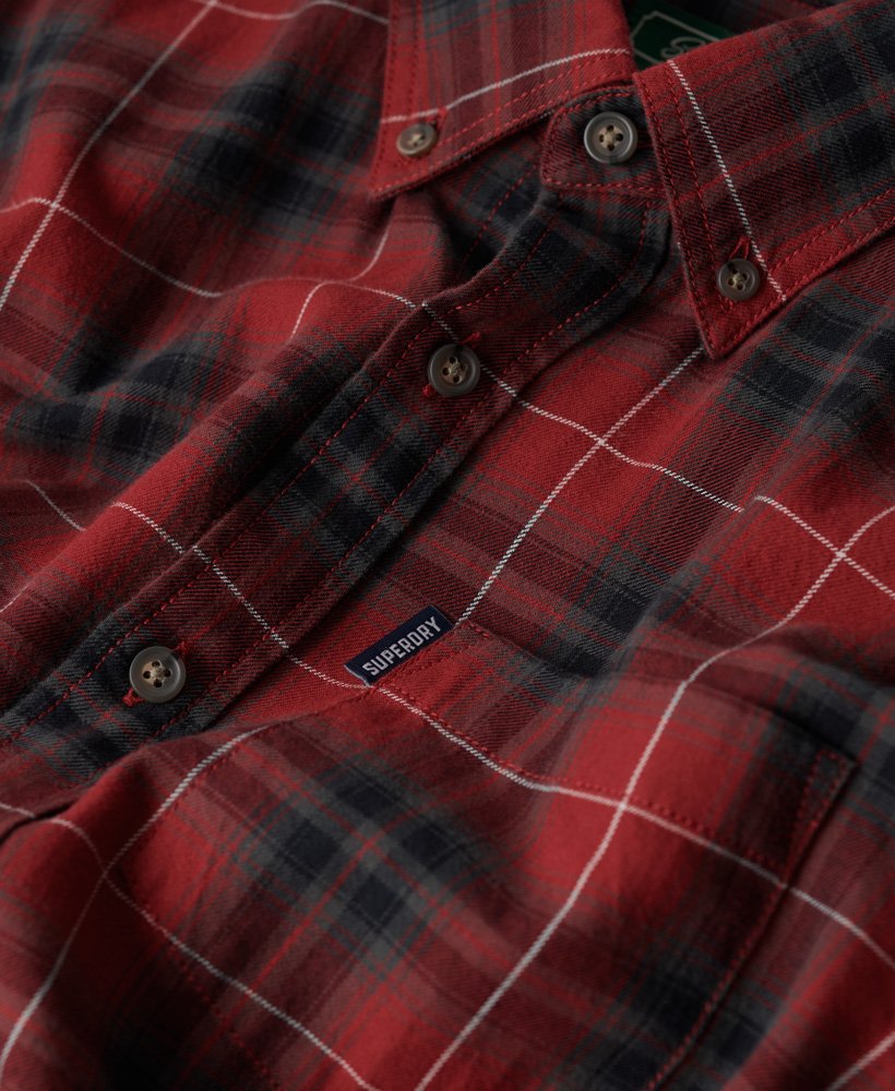 Men's - Organic Cotton Vintage Check Shirt in Hoxton Check Red ...