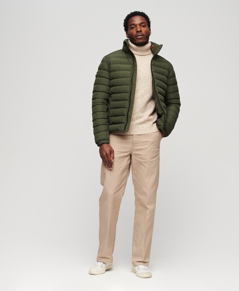 Men's - Fuji Printed Padded Jacket in Dark Moss Green | Superdry UK
