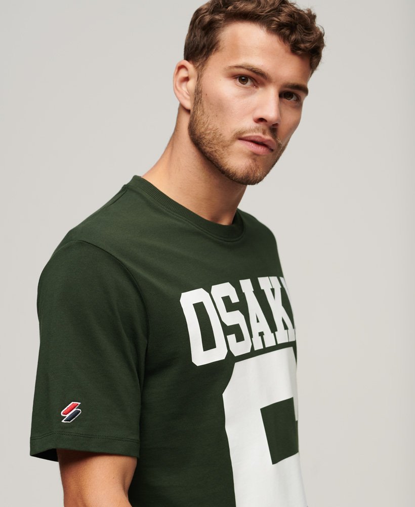 Superdry Ringspun Football Mexico T-Shirt, Oregon Green, XS