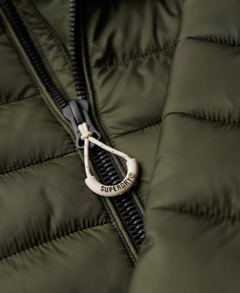 Men's Hooded Fuji Sport Padded Jacket in Dark Moss Green | Superdry CA-EN