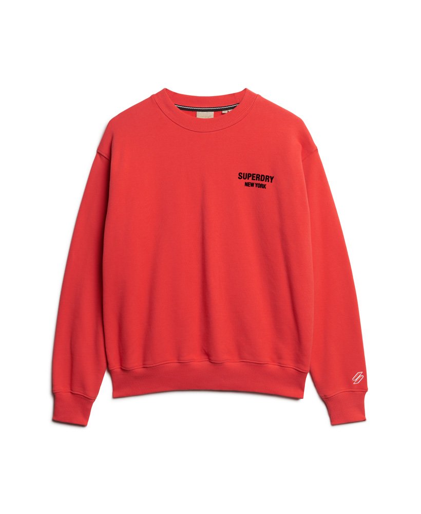 Womens - Sport Luxe Loose Crew Sweatshirt in Sunset Red | Superdry UK