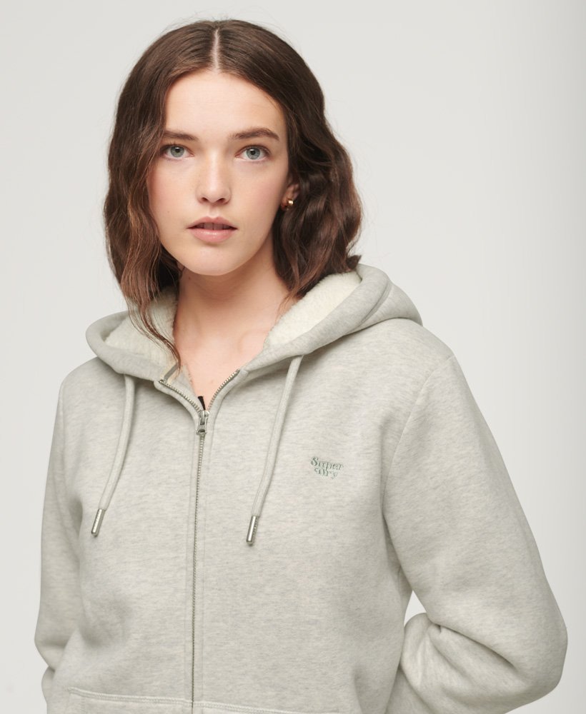 Superdry Essential Borg Lined Zip Hoodie - Women's Sale Womens View-all