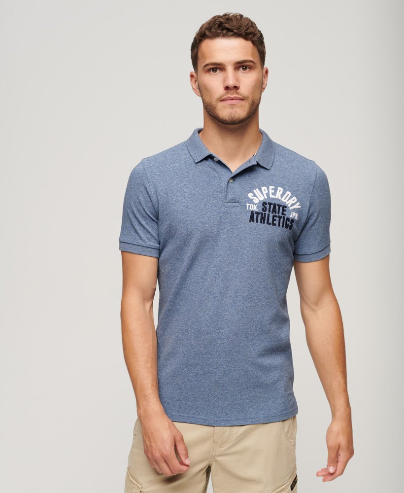 Men's Superstate Polo Shirt in Bay Blue Marl | Superdry US