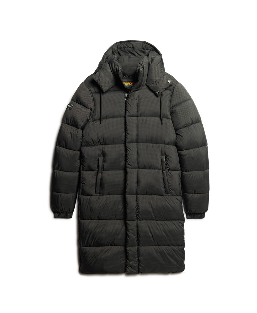 Men's - Ripstop Longline Puffer Jacket in Black | Superdry UK