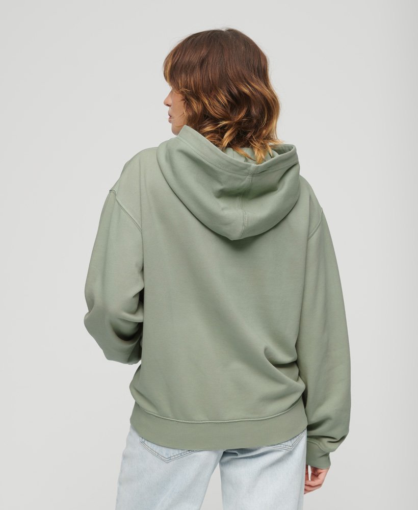 Womens - Micro Logo Embroidered Boxy Hoodie in Light Jade Green ...