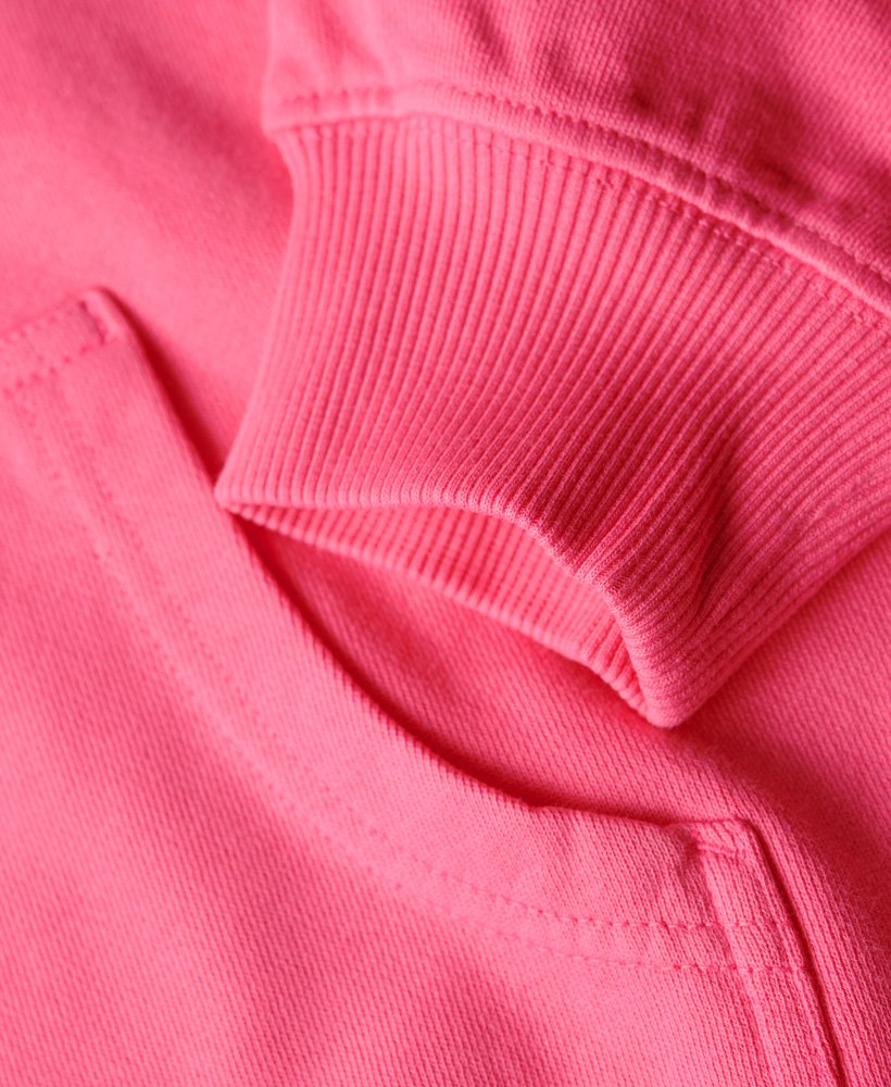 Womens - Micro Logo Embroidered Boxy Hoodie in Marne Pink | Superdry UK