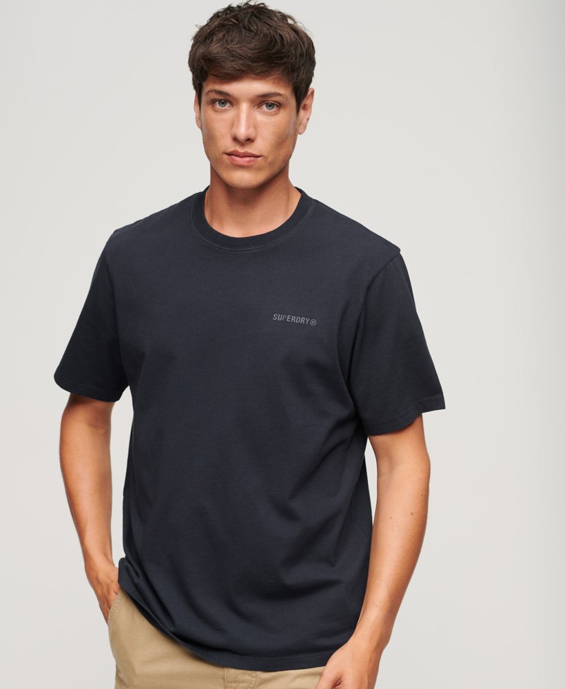 Mens - Overdyed Logo Loose T-Shirt in Eclipse Navy | Superdry UK