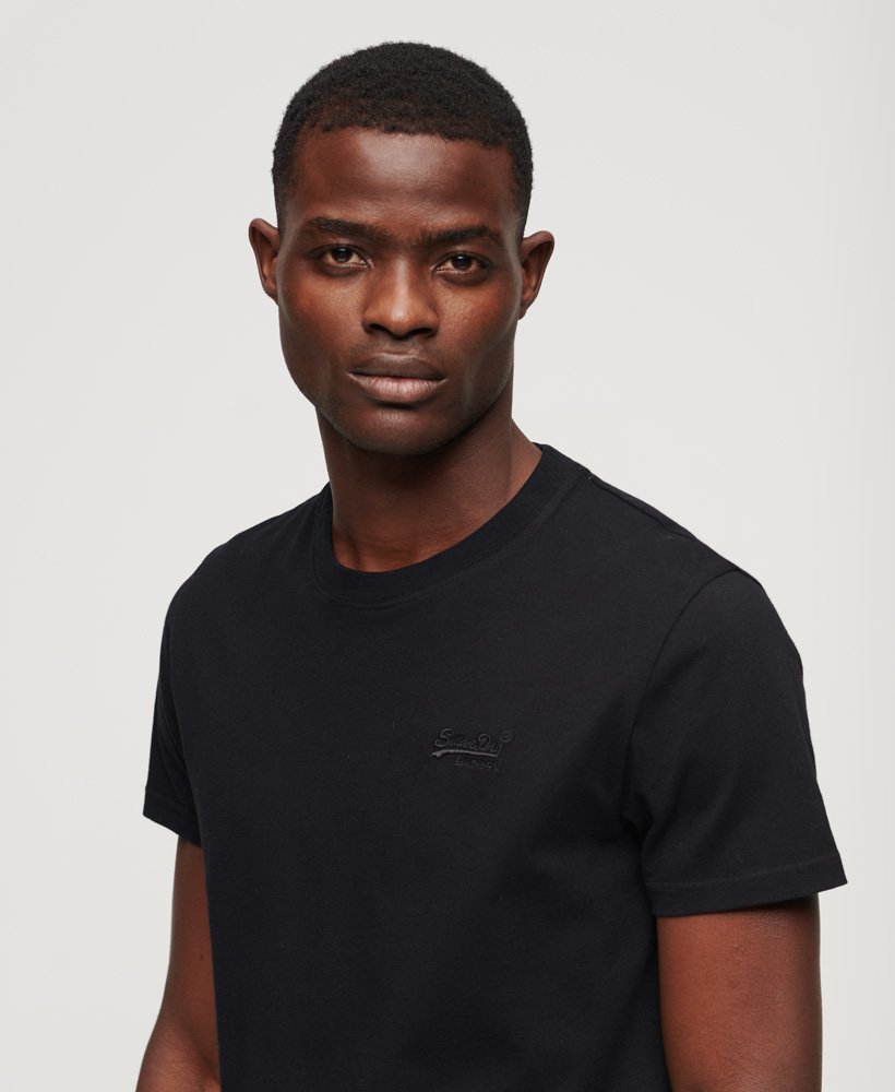 Mens - Organic Cotton Essential Logo T-Shirt in Black | Superdry UK