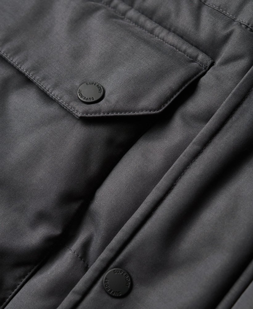 Men's - Hooded Parka Coat in Charcoal | Superdry UK