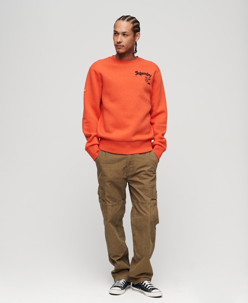 Mens - Workwear Trade Sweatshirt in Bright Orange Marl | Superdry UK