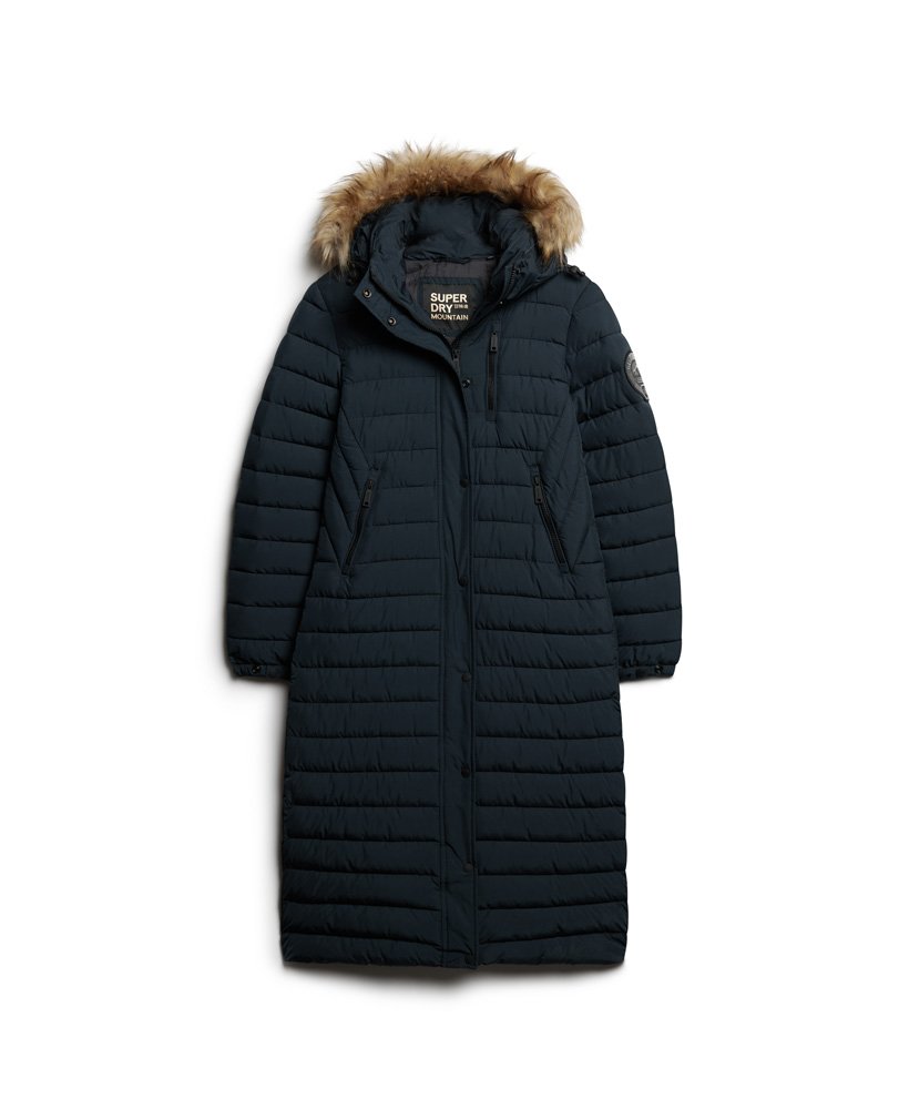 Superdry Longline - Women\'s Coat Puffer Jackets Womens Fuji Hooded