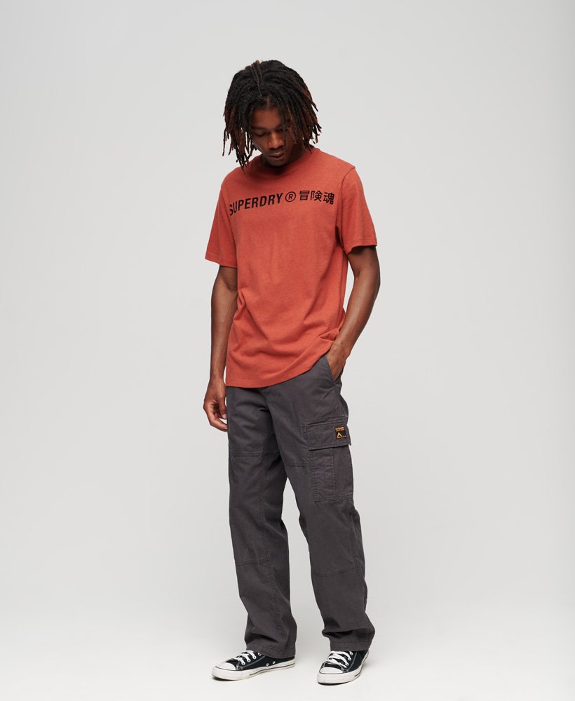 Mens - Workwear Logo Vintage T-Shirt in Americana Orange Marl | Superdry UK