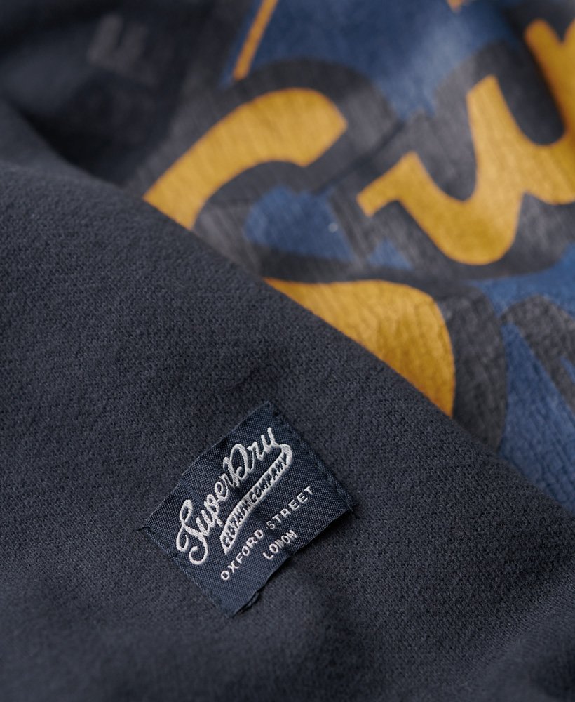 Mens - Workwear Logo Graphic Hoodie in French Navy | Superdry UK