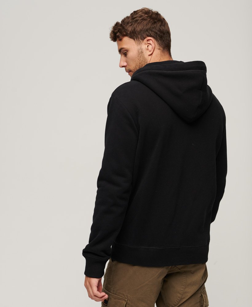 Mens - Essential Logo Zip Hoodie in Black | Superdry UK