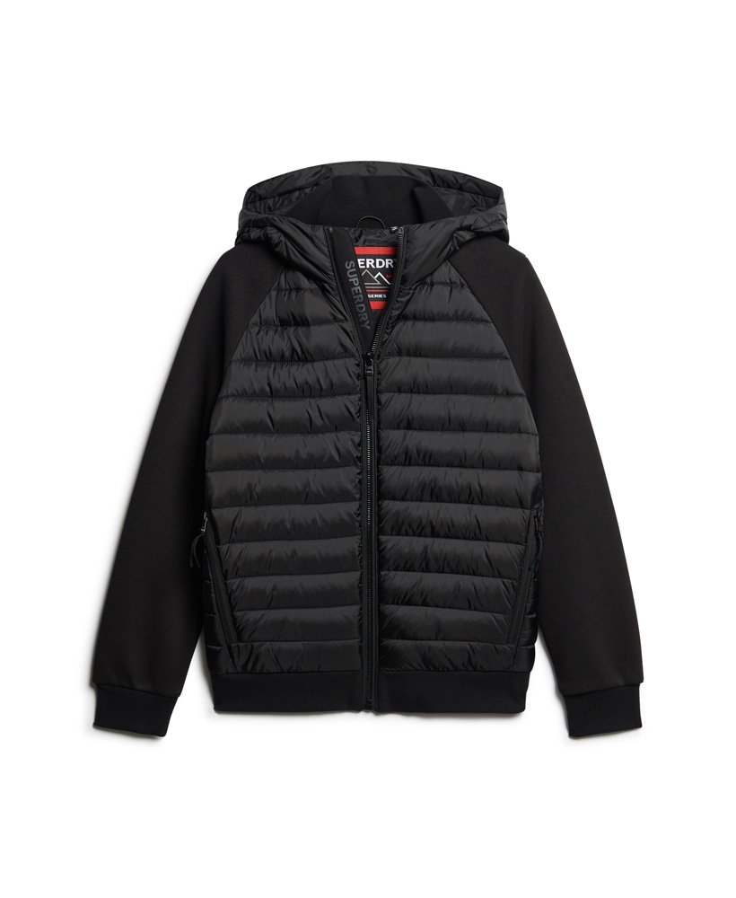 Men's Hooded Storm Hybrid Padded Jacket in Black | Superdry UK