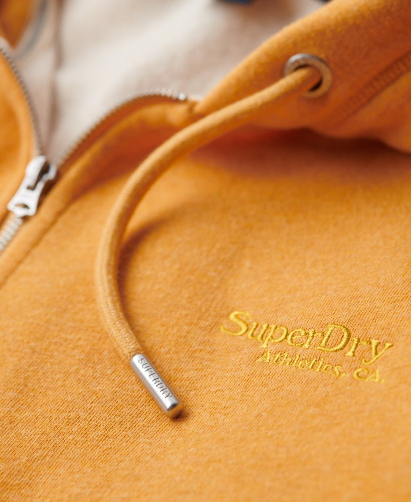 Womens - Essential Logo Zip Hoodie in Ochre Yellow Marl | Superdry UK