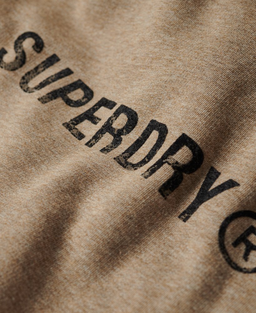 Mens - Workwear Logo Vintage Hoodie in Tan Brown Fleck Marl | Superdry UK