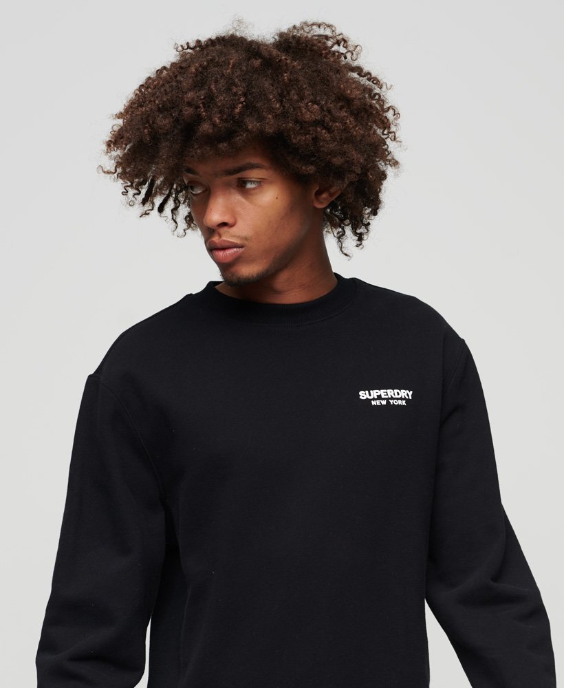 Mens - Luxury Sport Loose Fit Crew Sweatshirt in Black | Superdry UK