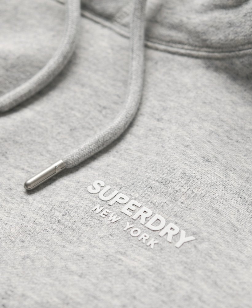Mens - Luxury Sport Loose Hoodie in Athletic Grey Marl | Superdry UK