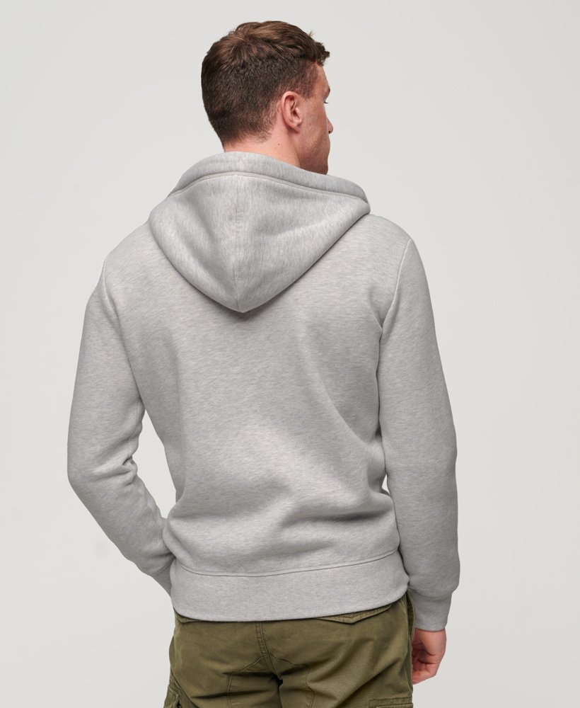 Mens - Essential Logo Zip Hoodie in Glacier Grey Marl | Superdry UK