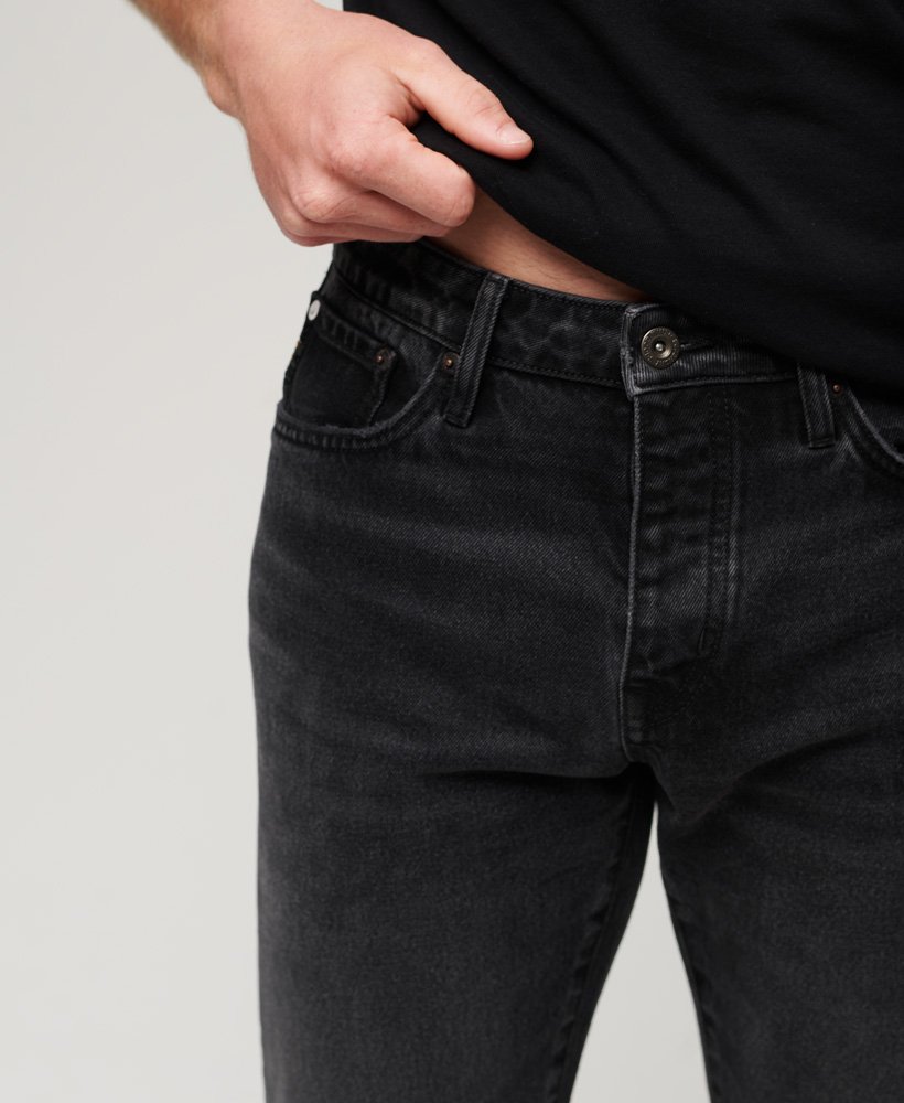 Mens - Straight Jeans in Wisconsin Washed Black | Superdry UK