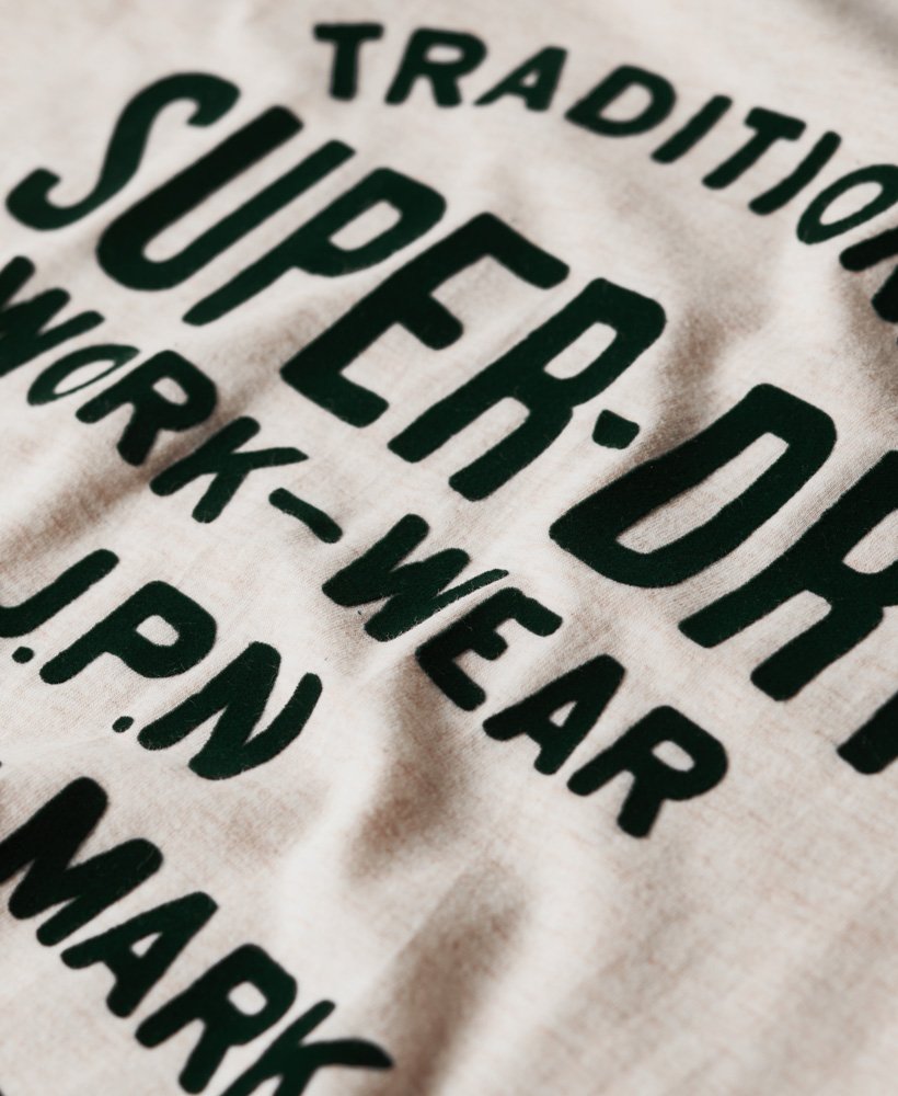 Men\'s Athletic | Superdry Script in Graphic US Marl Cream T-Shirt Oat