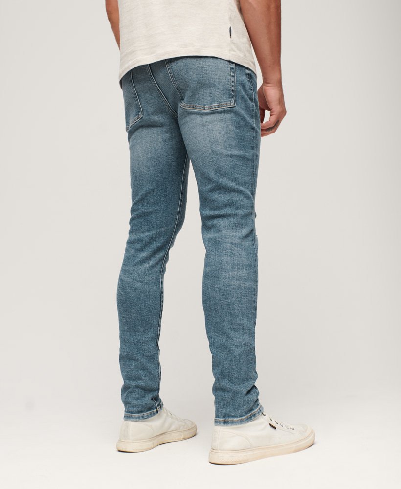 Mens - Vintage Skinny Jeans in Columbia Blue Rip | Superdry UK