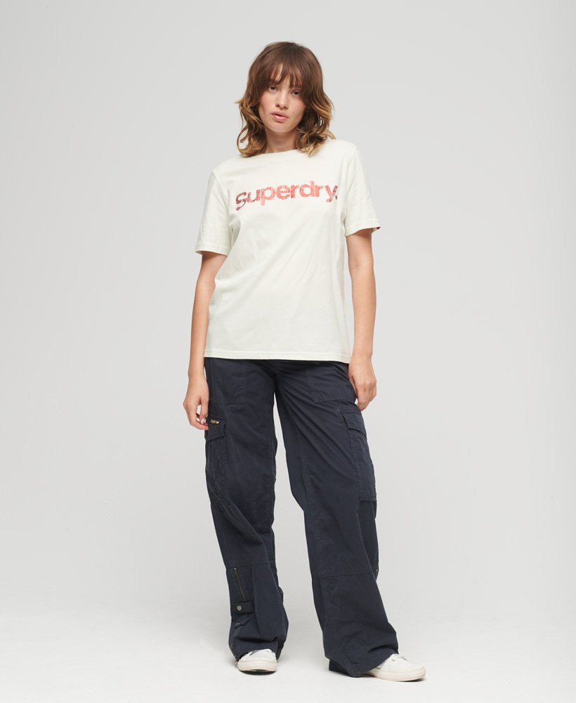 Women\'s Metallic Core Logo T-Shirt | US White Superdry Ice in