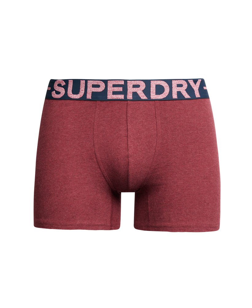 Mens - Organic Cotton Boxer Triple Pack in Berry Red Marl/hike Red Marl ...