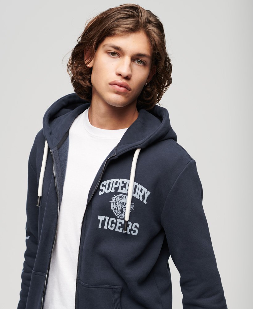 Superdry Athletic College Graphic Zip Hoodie - Men's Mens Hoodies-and- sweatshirts