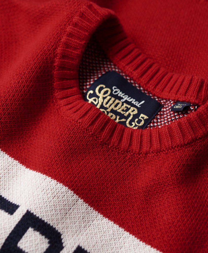 Womens - Retro Ski Knit Jumper in Bright Red | Superdry UK