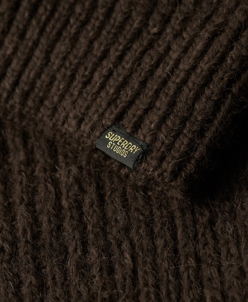 Womens - Knitted Roll Neck Jumper Dress in Coffee Bean Brown | Superdry UK